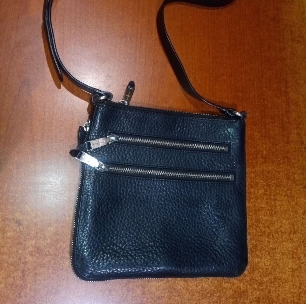 Cole Haan Black Leather Messenger Bag